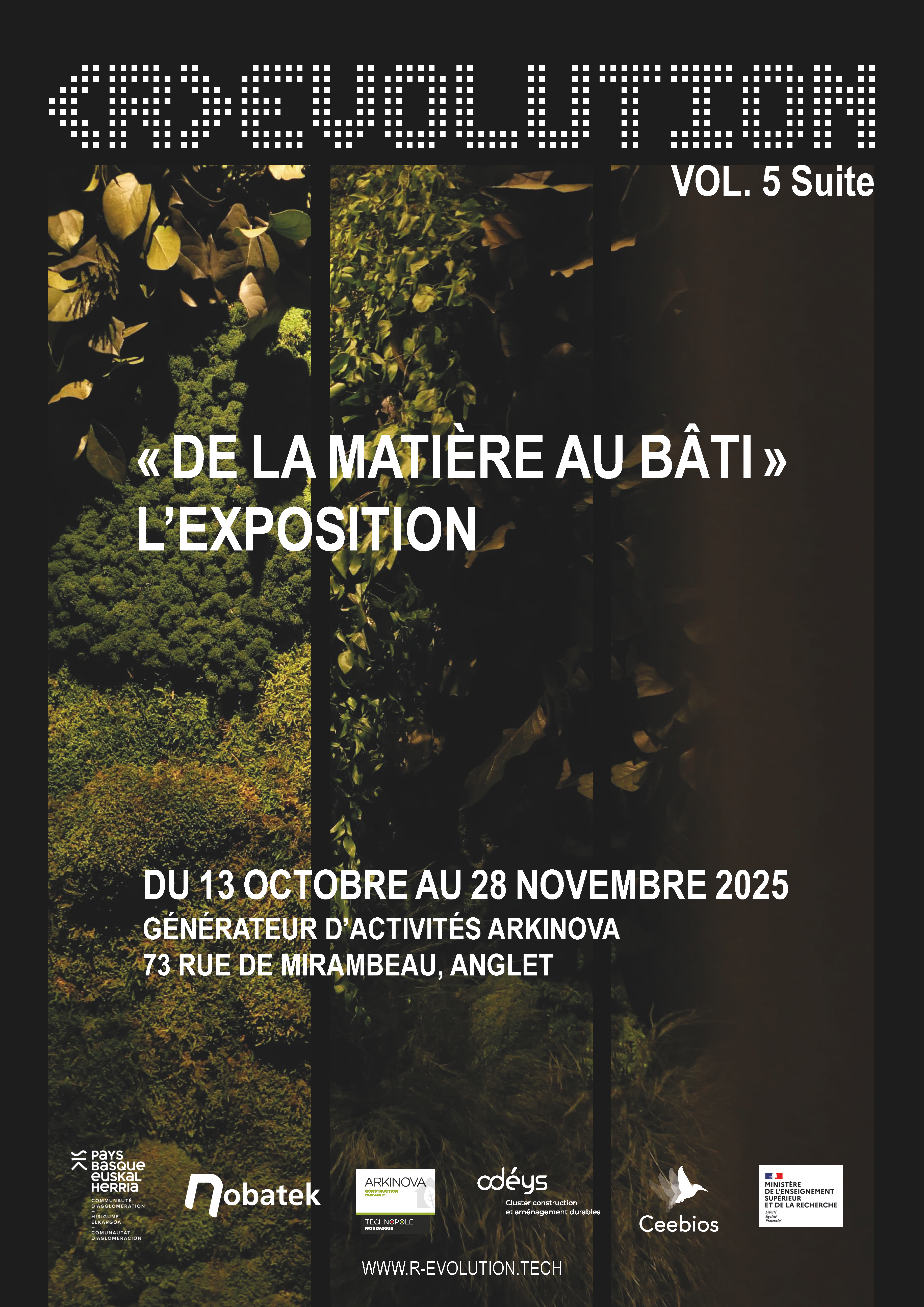 Affiche expo de la matière au bati 13/10 au 23/11/2025